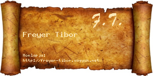 Freyer Tibor névjegykártya